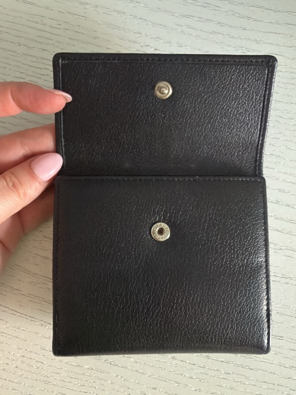 CHANEL Black Camellia Leather Small Wallet with Silver CC Accent - Picture 4 of 7